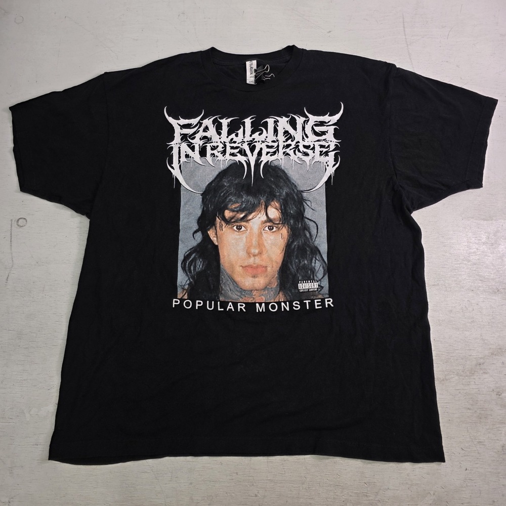 Falling In Reverse Popular Monster T-Shirt Black Mugshot Graphic Tee Tultex 2XL
